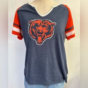Vintage Chicago Bear Graphic Tee - Blue and Orange XL NFL Team Apparel
